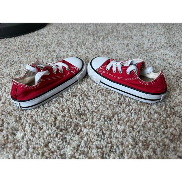 Converse All Star Red & White Kids/toddler/baby sneakers/shoes, size 7 - Picture 7 of 9